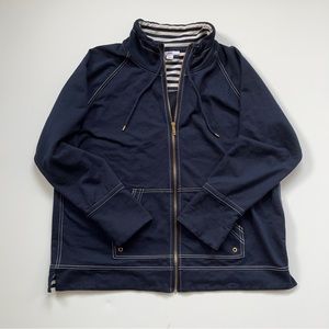 XL dark blue Anne Klein zip-up jacket w/striped interior